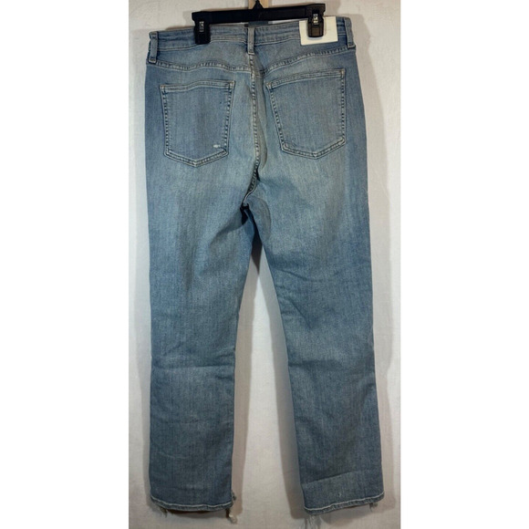Jonathan Simkhai Women Standard Jeans Size 32 Light Wash Distressed Fray Hem C10 - Picture 4 of 9